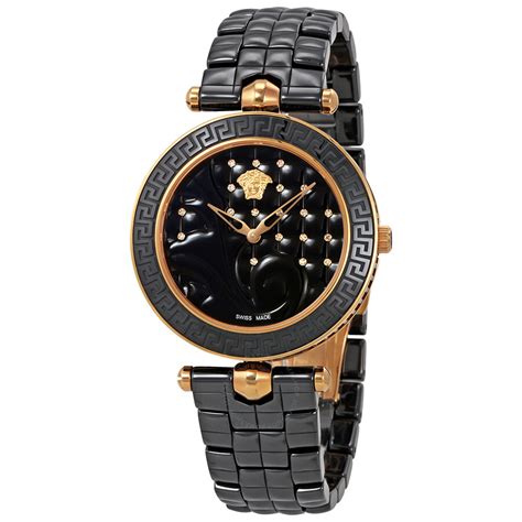 versace black ceramic diamond watch|versace watches women price.